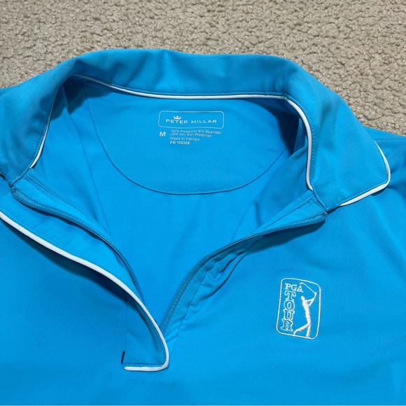 Peter Millar Womens Short Sleeve Blue Polo PGA Tour Size Medium - Picture 4 of 6